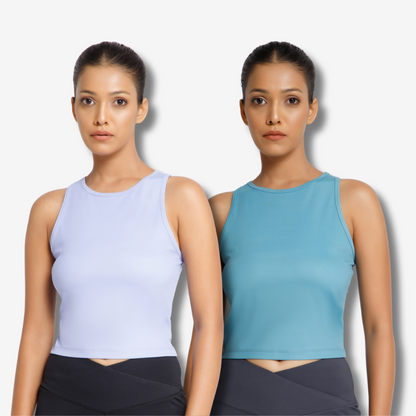 Riyu Green & Lavender Tank Tops Combo – Double the Style, Double the Comfort!